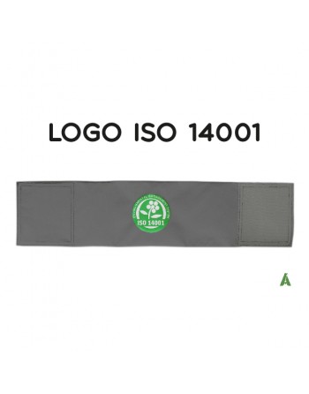 Fascia da braccio ISO 14001 gestione ambiente, su tessuto verde fluorescente regolabile con velcro per ogni misura.
