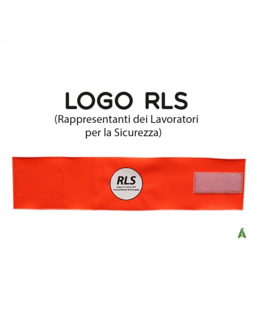 Fascia da braccio RLS aziende, su tessuto arancione fluorescente regolabile con velcro per ogni misura.