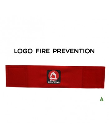 Fascia da braccio addetti antincendio, su tessuto rosso fluorescente regolabile con velcro per ogni misura.