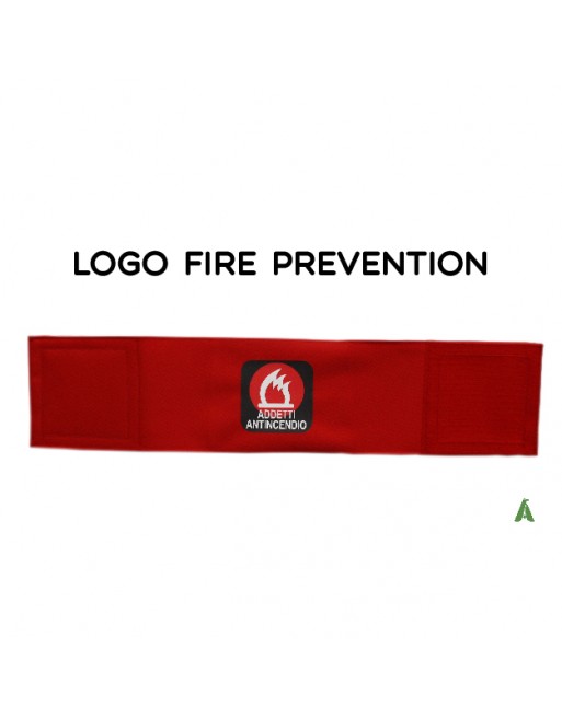 Armband für Feuerwehrleute, auf fluoreszierendem rotem Stoff, mit Klettverschluss für jede Größe verstellbar.