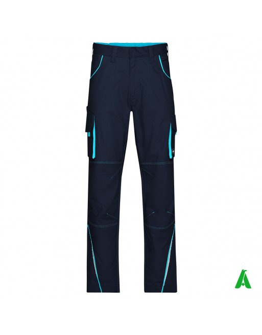 Pantalón de trabajo profesional con bolsillos laterales, bordado personalizado para empresas.