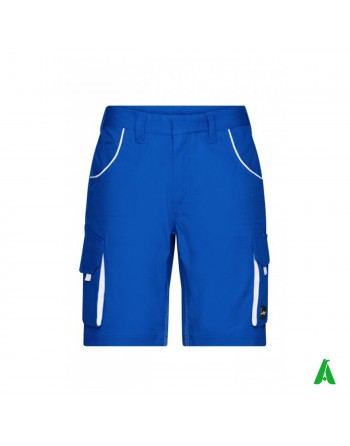 Pantalone professionale da lavoro colore royal, tasche laterali, ricamo personalizzato per aziende.