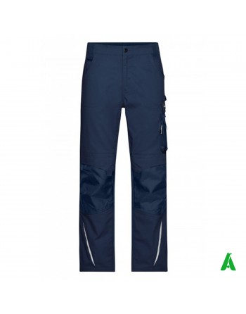 Pantalone professionale da lavoro colore verde, tasche laterali, ricamo personalizzato per aziende.