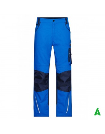 Pantalone professionale da lavoro colore verde, tasche laterali, ricamo personalizzato per aziende.