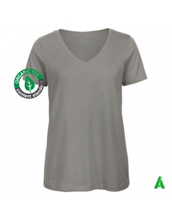 T-shirt donna 100% cotone organico, personalizzabile con stampa o ricamo fino a 9 colori.