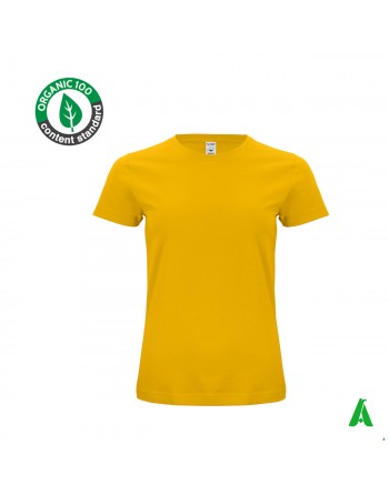 Camiseta de algodón orgánico ecológica, mujer, personalizable con estampado o bordado
