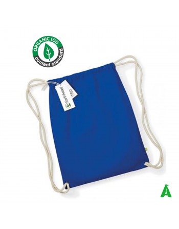 100% organic cotton bag customizable with embroidered logo or patch