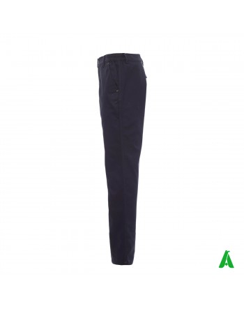 Pantalone professionale da lavoro colore blu, tasche laterali, ricamo personalizzato per aziende.