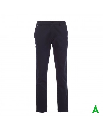 Pantalone professionale da lavoro colore blu, tasche laterali, ricamo personalizzato per aziende.