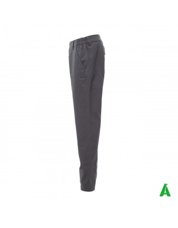 Pantalone professionale da lavoro colore grigio, tasche laterali, ricamo personalizzato per aziende.