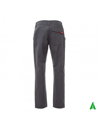 Pantalone professionale da lavoro colore grigio, tasche laterali, ricamo personalizzato per aziende.