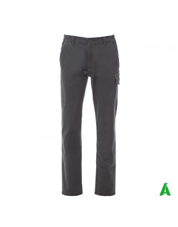 Pantalone professionale da lavoro colore grigio, tasche laterali, ricamo personalizzato per aziende.