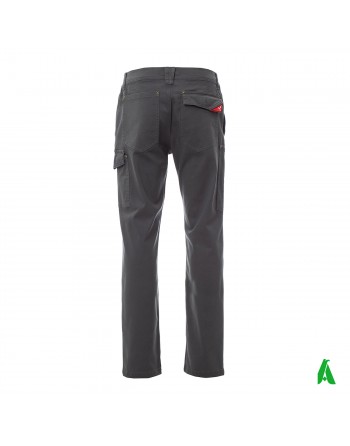 Pantalone professionale da lavoro colore grigio, tasche laterali, ricamo personalizzato per aziende.
