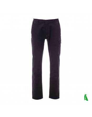 Pantalone professionale da lavoro colore nero, tasche laterali, ricamo personalizzato per aziende.