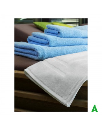 Alfombra de baño 50 x 70 cm 100% algodón peinado color blanco para saunas, centros de bienestar y spas