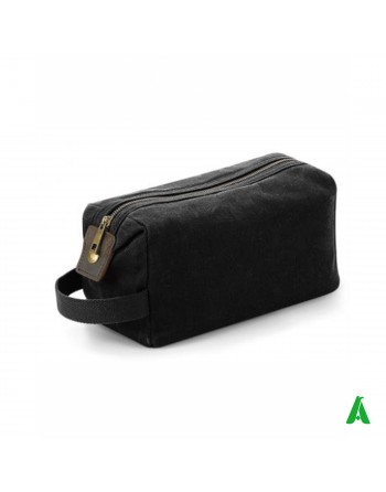 Grüne Badtasche für Wellness, Reisen und Ästhetik, personalisierbar mit Druck oder Stickerei Ihres Logos