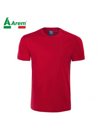 Magliette Tshirt professionale da lavoro rosso con ricamo aziendale personalizzato, 100% cot jersey tubolare.