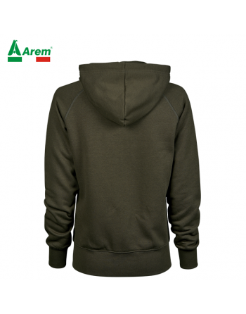 Sudadera de mujer con capucha y cremallera en color oliva