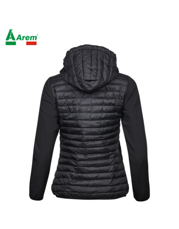 Giacca donna con cappuccio crossover colore nero