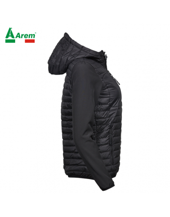 Giacca donna con cappuccio crossover colore nero