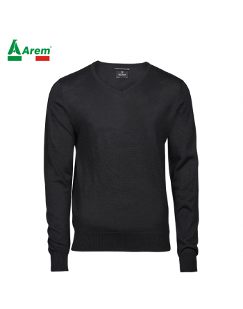 Jersey cuello pico negro hombre