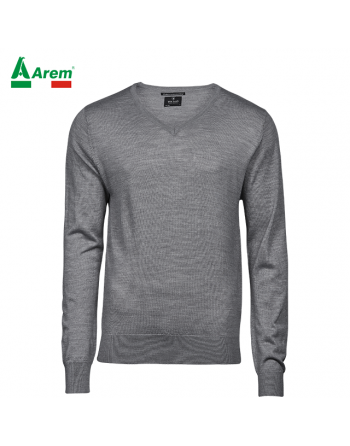 Pullover uomo scollo V  colore grigio chiaro