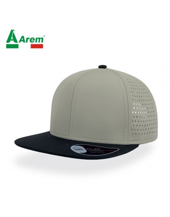 Hat with flat visor grey/black color