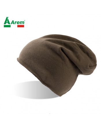 Raw cut beanie brown color