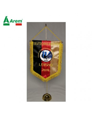 Banderín bordado para asociaciones con fleco y lanyard para eventos y ceremonias.