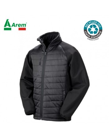 Giacca riciclata con zip personalizzato con ricamo