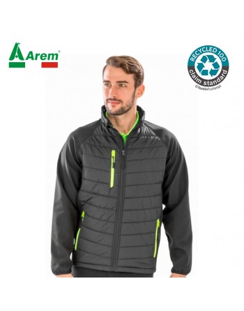 Giacca riciclata con zip personalizzato con ricamo