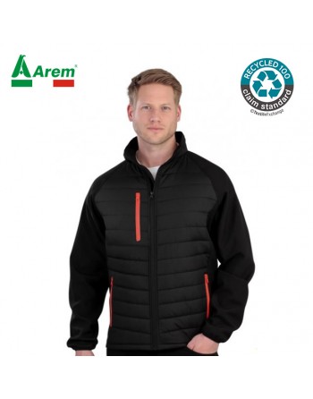 Recycled jacket with customized zip with embroidery