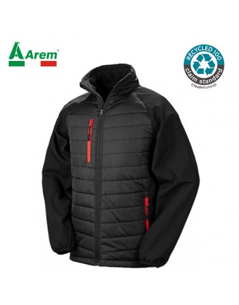 Giacca riciclata con zip personalizzato con ricamo
