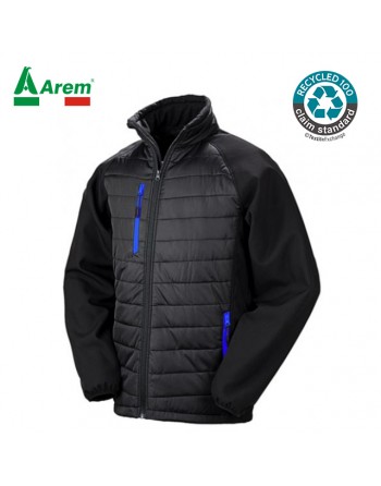 Giacca riciclata con zip personalizzato con ricamo