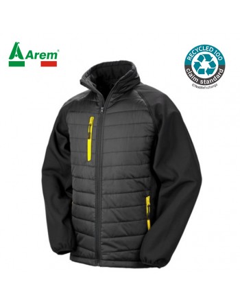 Giacca riciclata con zip personalizzato con ricamo