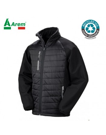 Giacca riciclata con zip personalizzato con ricamo