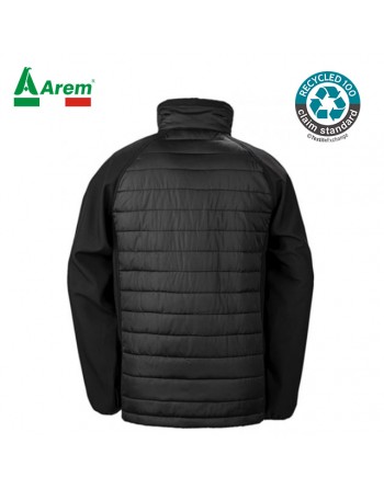 Giacca riciclata con zip personalizzato con ricamo