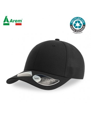 Recycled black hat, customizable with embroidery or print, save the environment