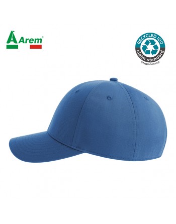 Recycled blue hat, customizable with embroidery or print, save the environment