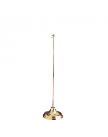 Basetta ottone oro con astina altezza cm 50 per appendere gagliardetti e guidoncini sul tavolo, Art. 10B LUX.