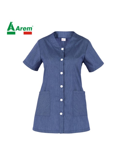 Tunique femme bleu conçue pour logo personnalisable