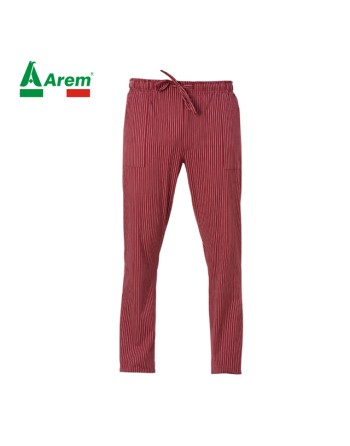 Bordeaux pinstripe trousers for ho.re.ca and catering, customisable with logo