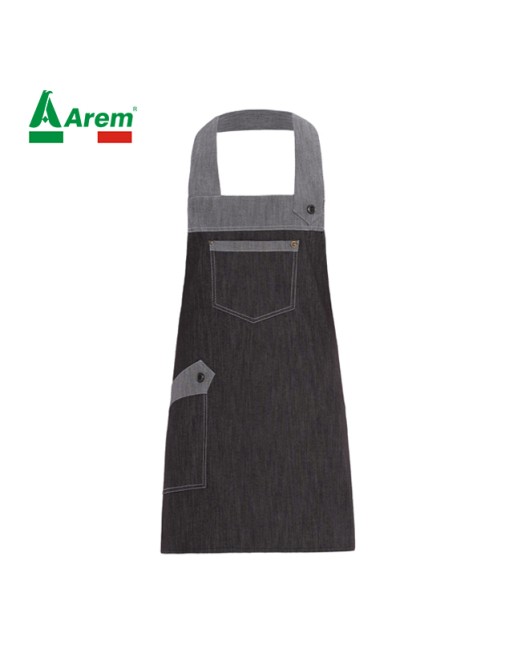 Tablier en jean noir pour horecva 2 poches et 100% polyester