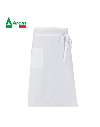Weiße Schürze für Horeca-Küche und Wellness, Einheitsgröße 100% Polyester