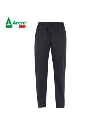 Pantalone da cuoco colore colore nero tinta unita in tessuto gabardine