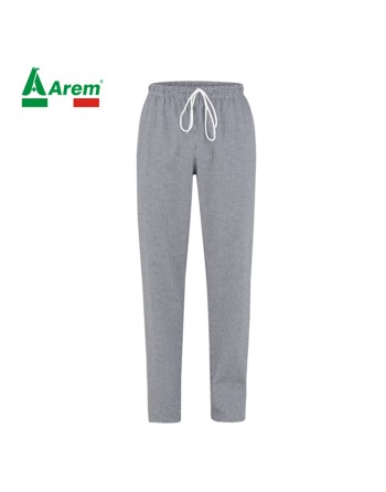 Pantalón de cocinero color negro a cuadros, en tejido de gabardina