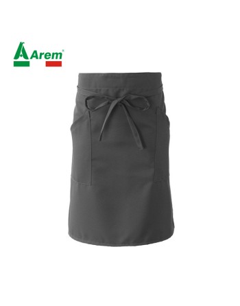 Tablier gris 100% polyester pour horeca, tissu résistant aux lavages intensifs