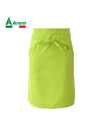 Tablier vert lime 100% polyester pour horeca, tissu résistant aux lavages intensifs