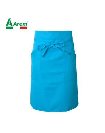 Grembiule turchese 100% poliestere per Horeca, candeggiabile e resistente ai lavaggi pesanti