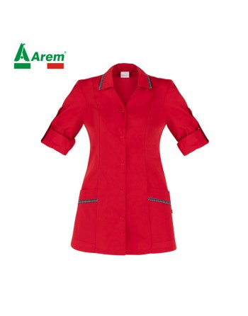 Tunique rouge pour femmes de ménage personnalisée avec logo